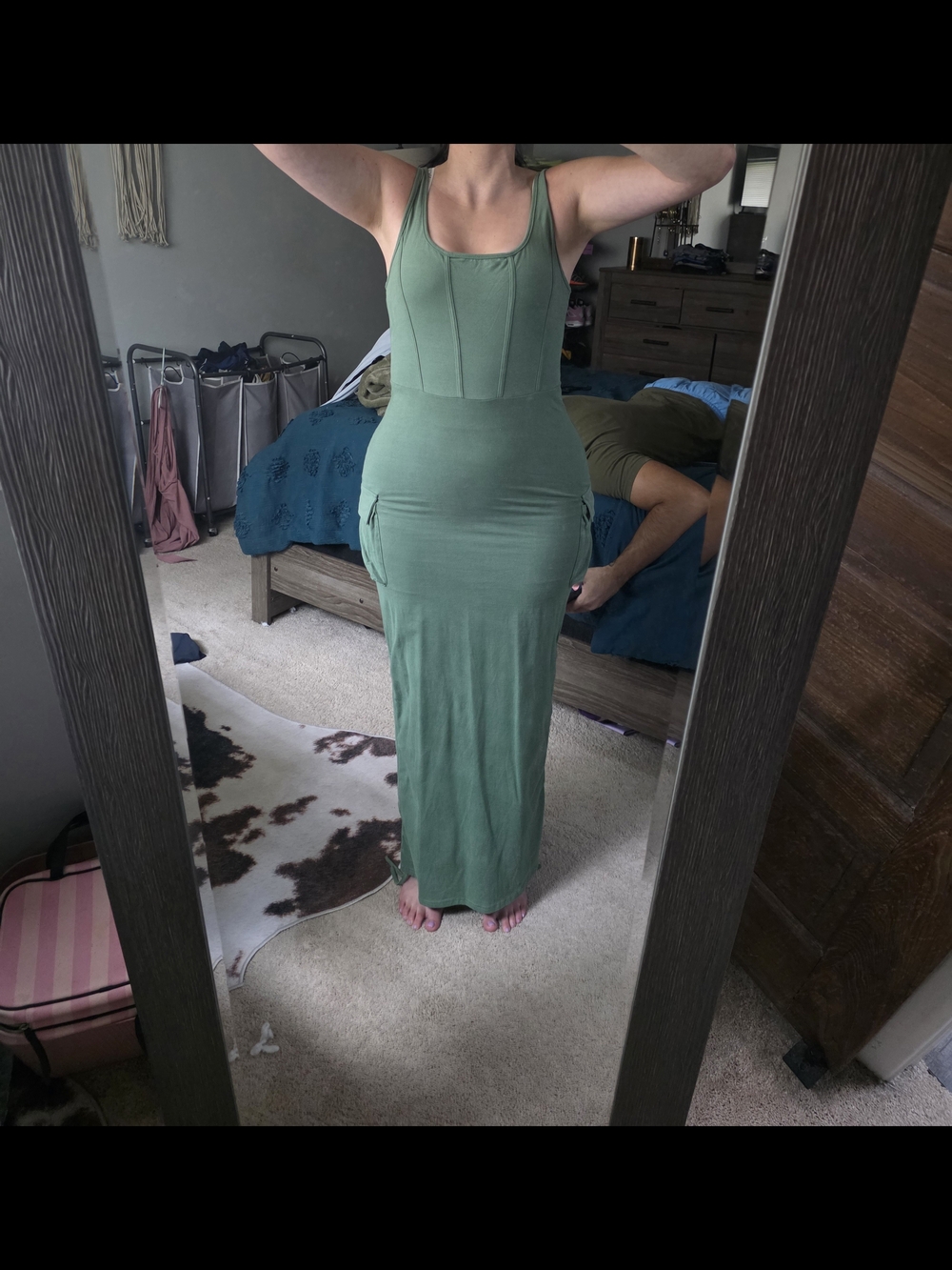 New Never Worn Sage Green Tank Maxi Dress - Sleek Bodycon Style